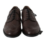 Dolce & Gabbana Brown Leather Brogue Derby Dress Shoes MV2469-44.5