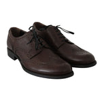Dolce & Gabbana Brown Leather Brogue Derby Dress Shoes MV2469-44.5