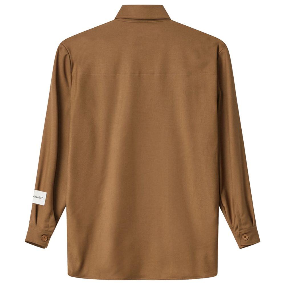 Hinnominate Brown Polyester Shirt HI-13560-M