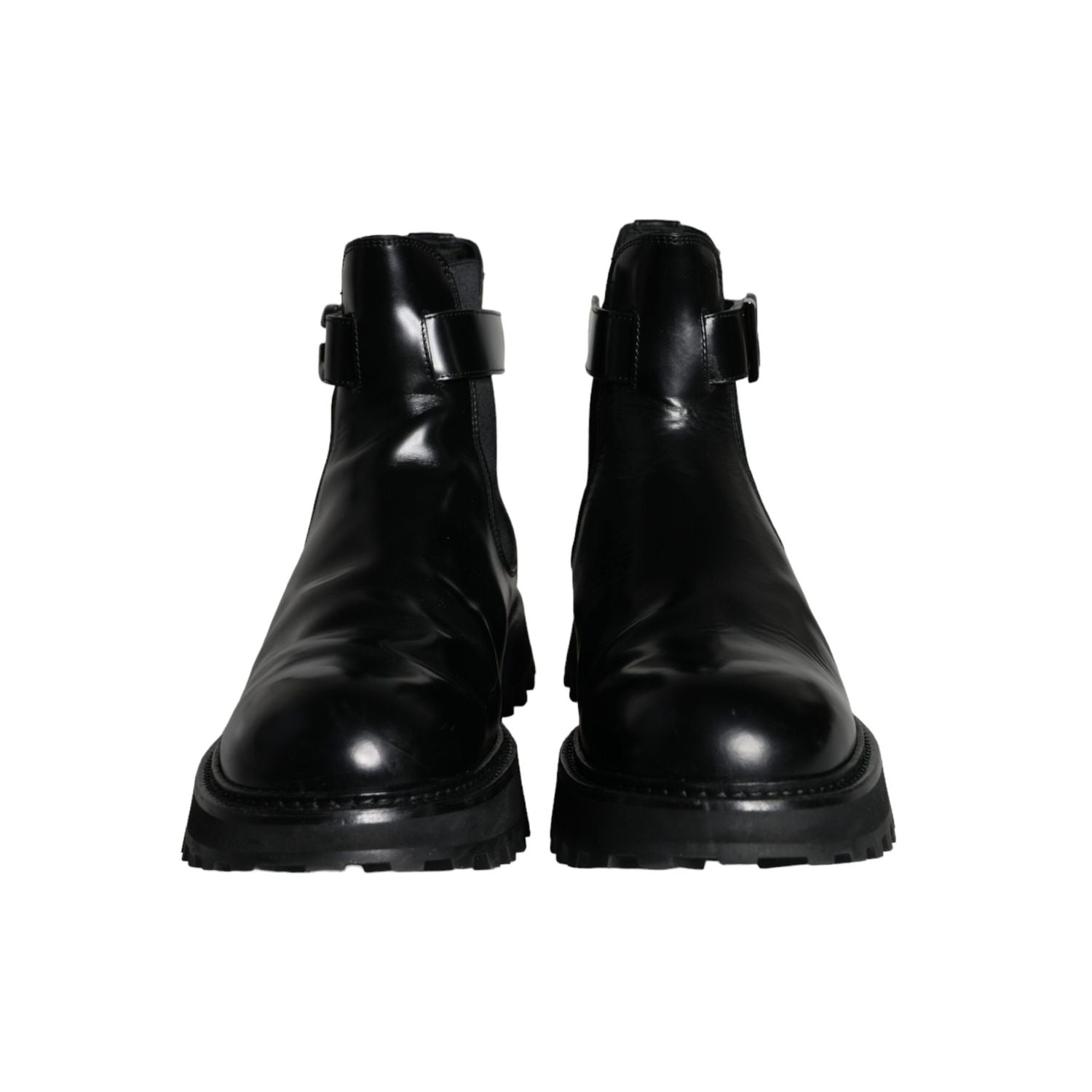 حذاء تشيلسي للرجال من دولتشي آند غابانا بحزام أسود وشعار DG