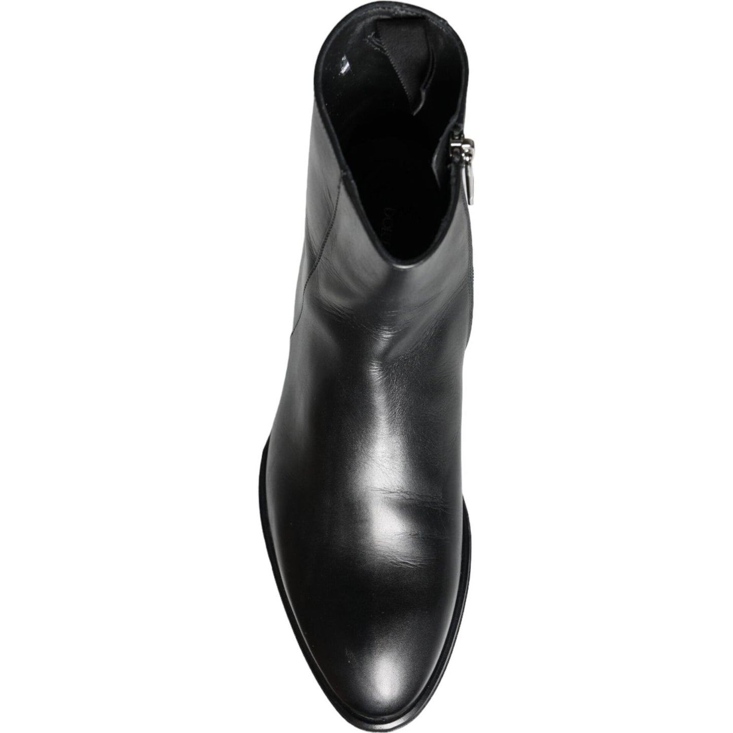Dolce & Gabbana Black Calf Leather Men Ankle Boots Men Shoes MV5893-41