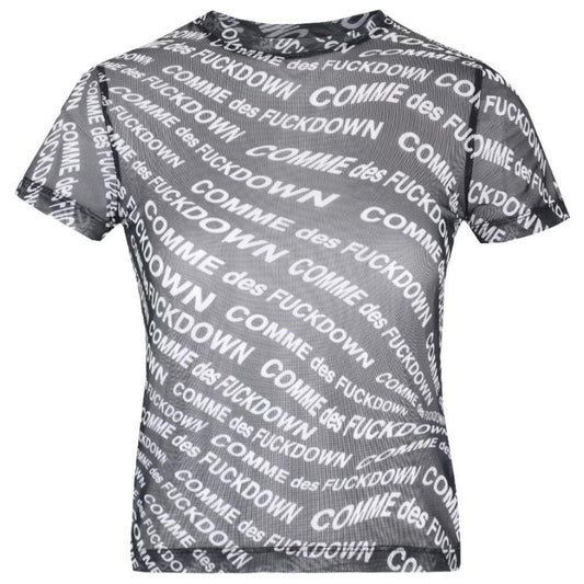 Comme Des Fuckdown Black Polyester Tops & T-Shirt CO-13605-XL