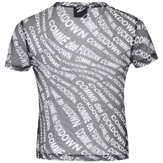 Comme Des Fuckdown Black Polyester Tops & T-Shirt CO-13605-XL