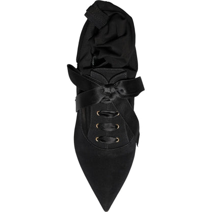 Dolce & Gabbana Black Stiletto Heels Mid Calf Boots Shoes