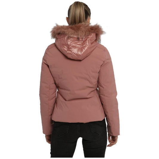 Yes Zee Pink Nylon Jackets & Coat YE-13696-XS