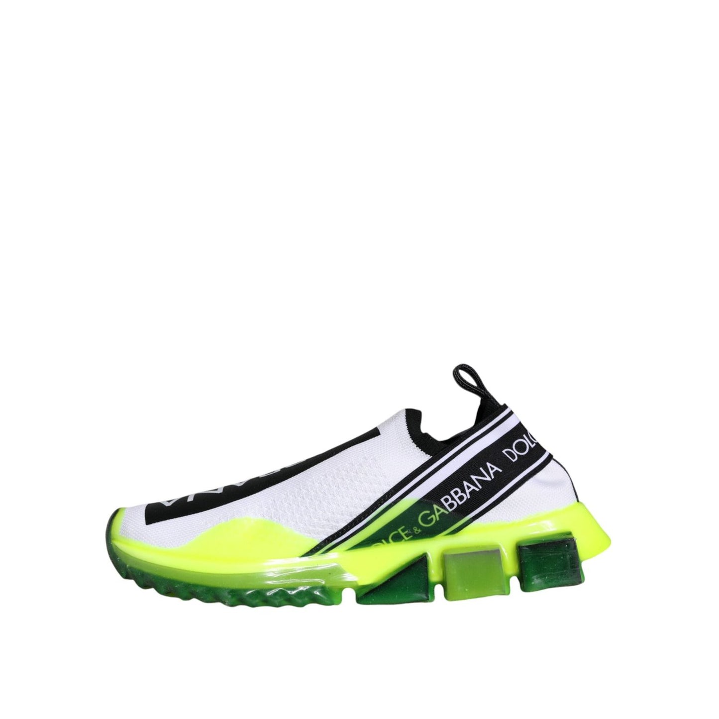 Dolce & Gabbana White Yellow Slip On Sorrento Sneakers Shoes