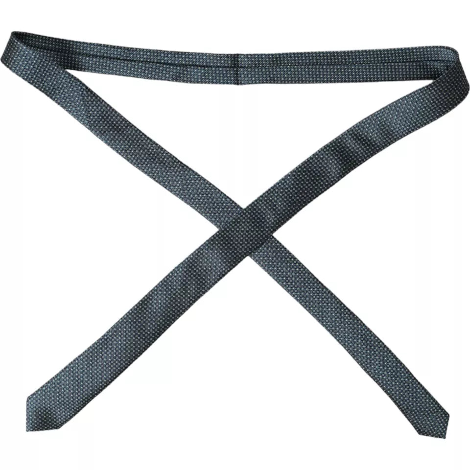 ربطة عنق رجالية قابلة للتعديل من دولتشي آند غابانا مصنوعة من الحرير بنسبة 100% وبتصميم أخضر