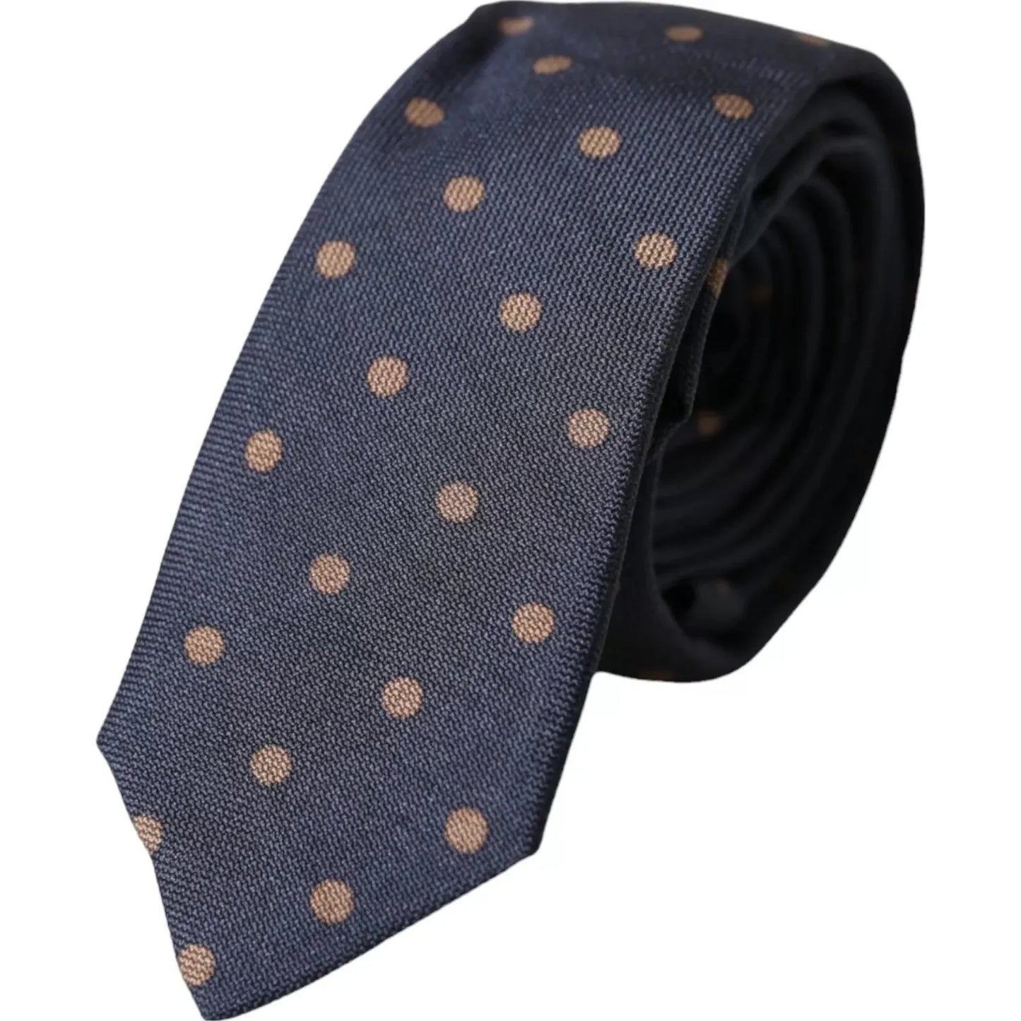 Dolce & Gabbana Black Dotted Fantasy Silk Adjustable Men Tie KRA3338