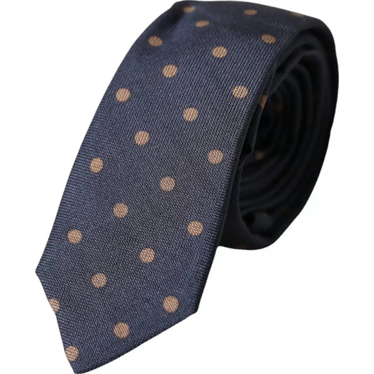 Dolce & Gabbana Black Dotted Fantasy Silk Adjustable Men Tie KRA3338