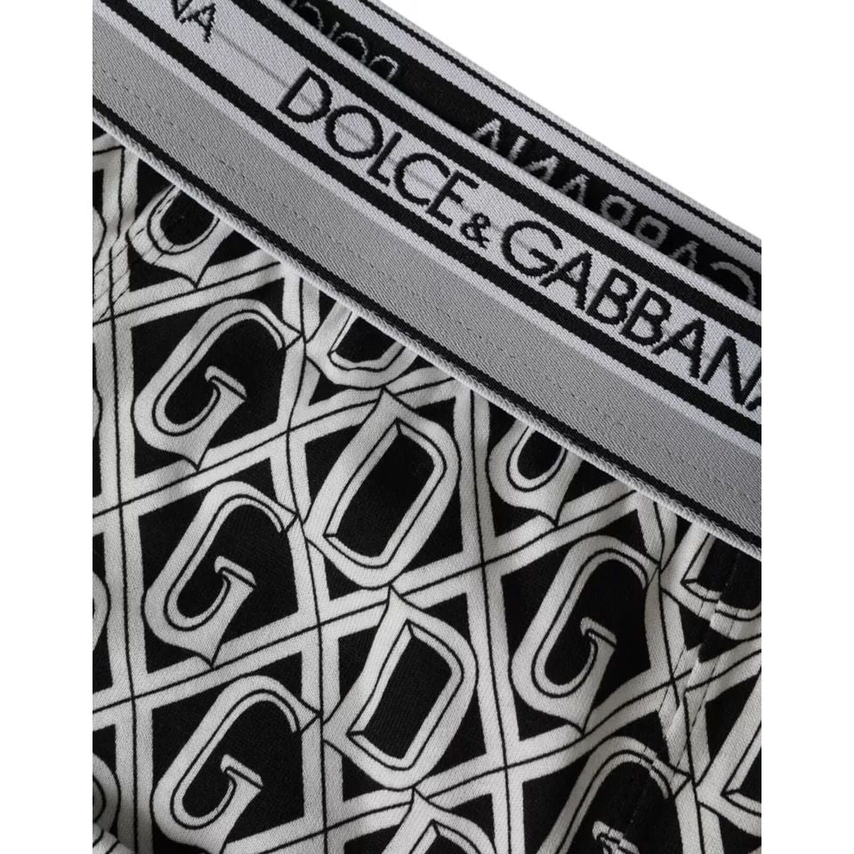 ملابس داخلية رجالية من Dolce &amp; Gabbana مصنوعة من القطن المطاطي بشعار DG باللونين الأسود والأبيض