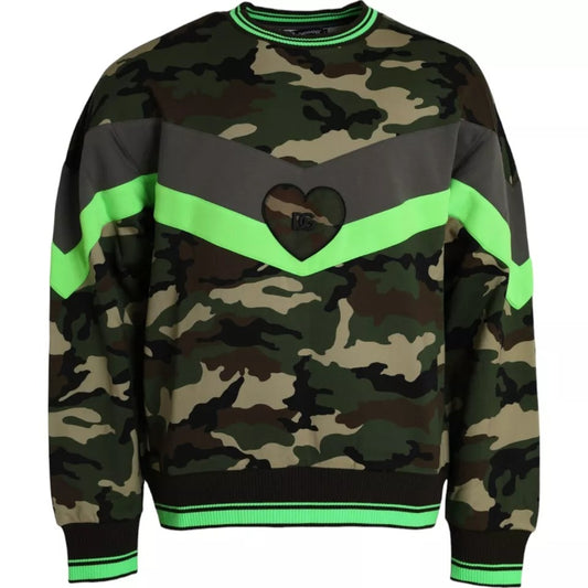 Dolce & Gabbana Multicolor Camouflage Sweatshirt Sweater TSH86429-50