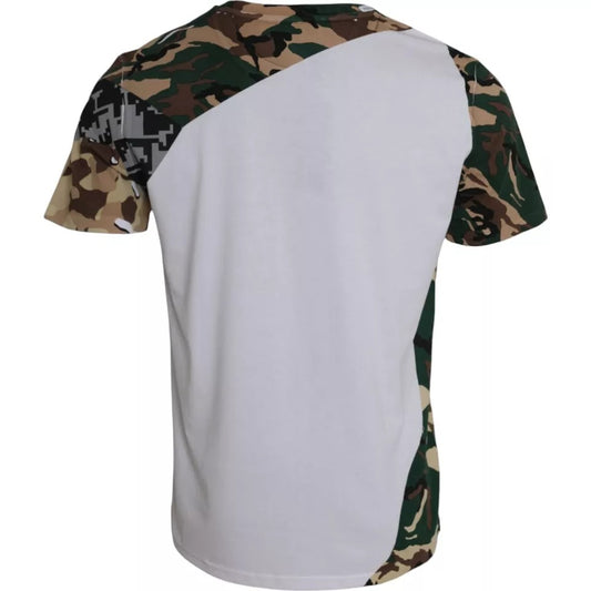 Dolce & Gabbana White Camouflage Stars Crew Neck Men T-shirt TSH86580-50