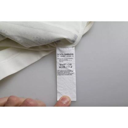 Dolce & Gabbana White Bandana Print Cotton Short Sleeves Men T-shirt