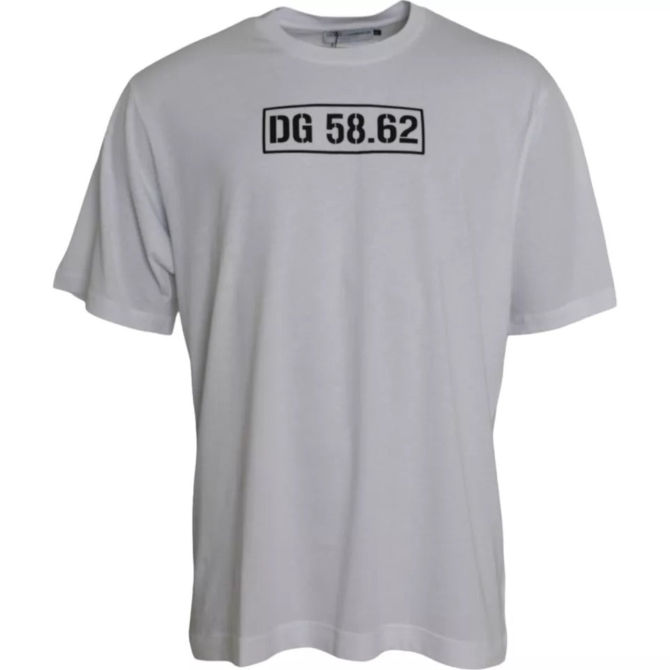 Dolce & Gabbana White Logo Round Neck Short Sleeves T-shirt TSH86425-52
