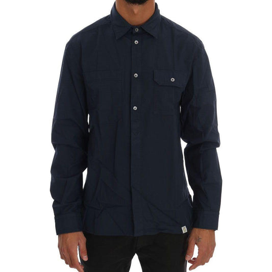 John Galliano Blue Casual Cotton Long Sleeve Shirt TSH1216-3