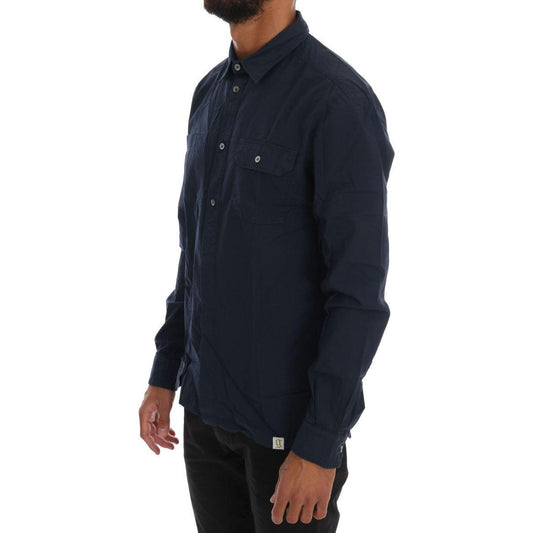 John Galliano Blue Casual Cotton Long Sleeve Shirt TSH1216-3
