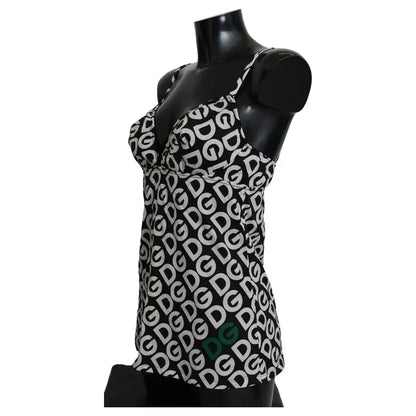 Dolce & Gabbana Black DG Mania Print Sleeveless Swimwear