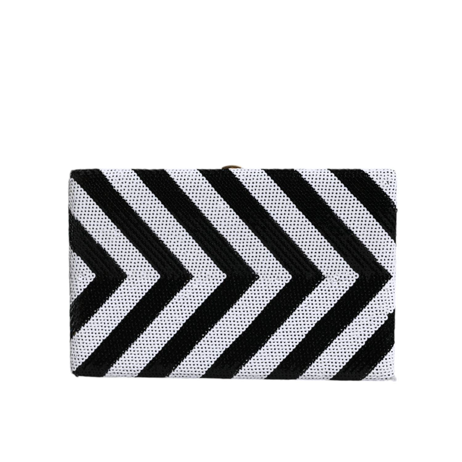 Dolce & Gabbana Black White Gold Frame Clutch Evening Party Purse Bag