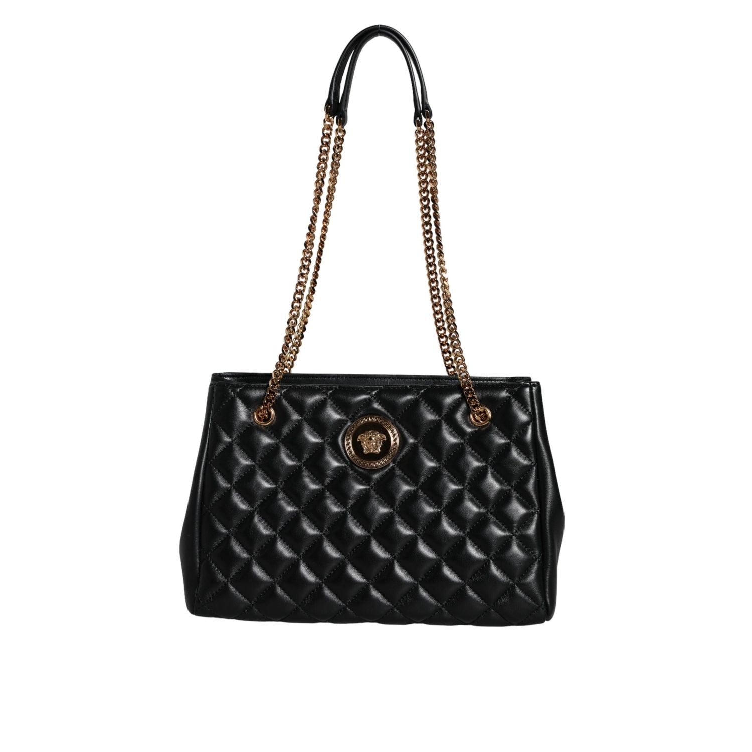 Front view with bag zipped and handles upright.