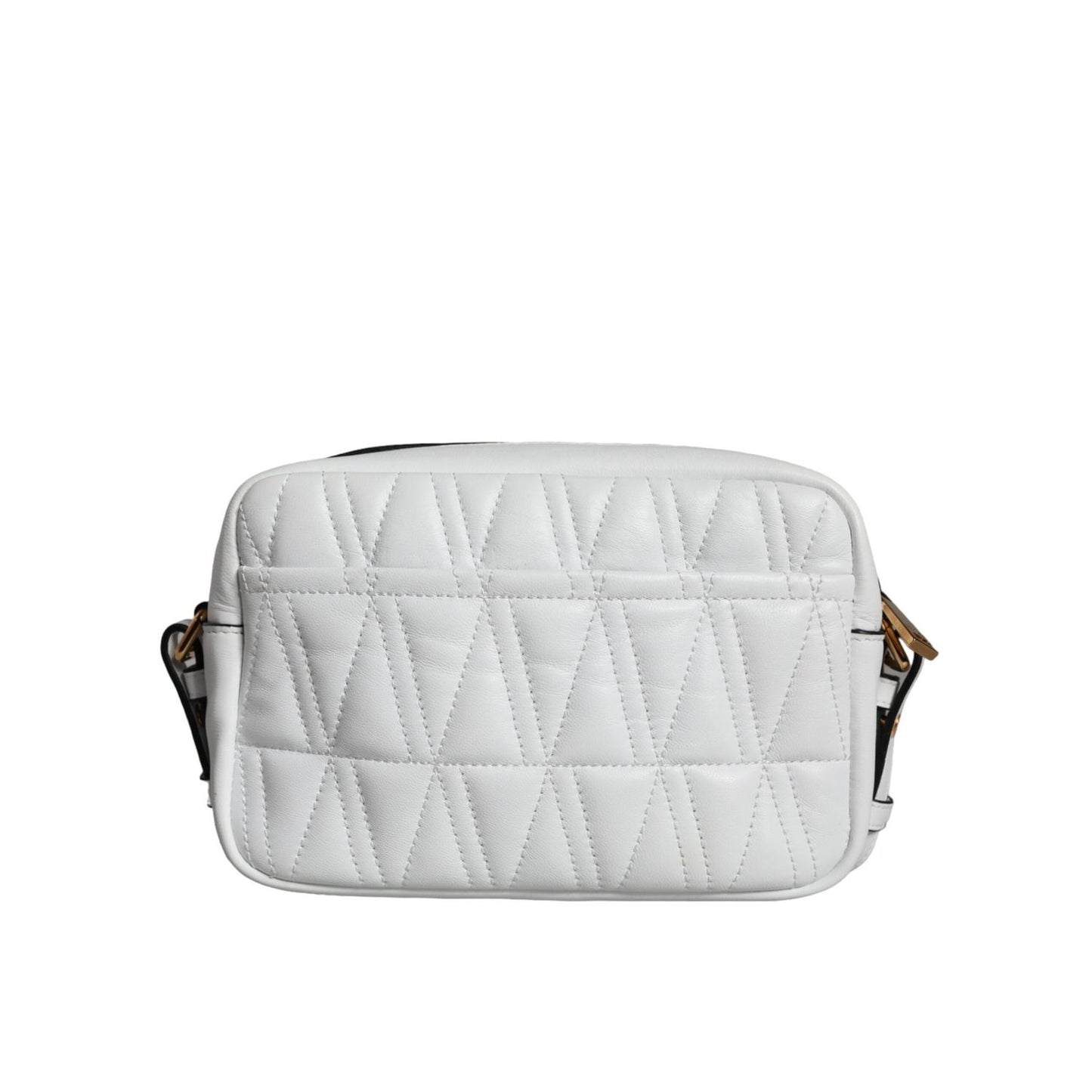 Versace White Quilted Nappa Leather Crossbody Shoulder Bag