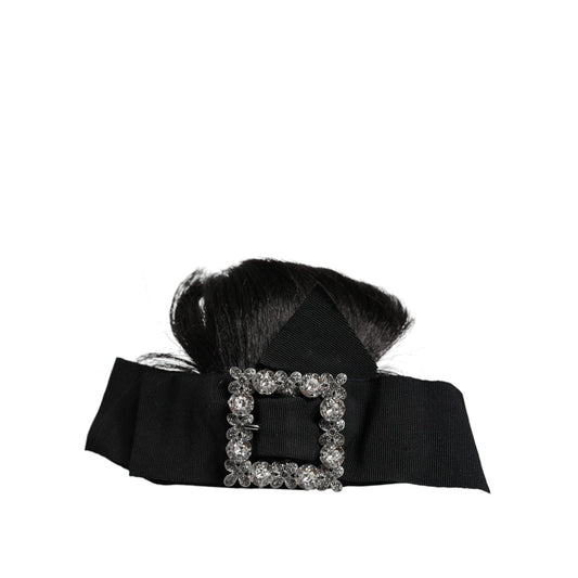 Dolce & Gabbana Black Hair Parrucchiera Crystal Headband Diadem SMY10350