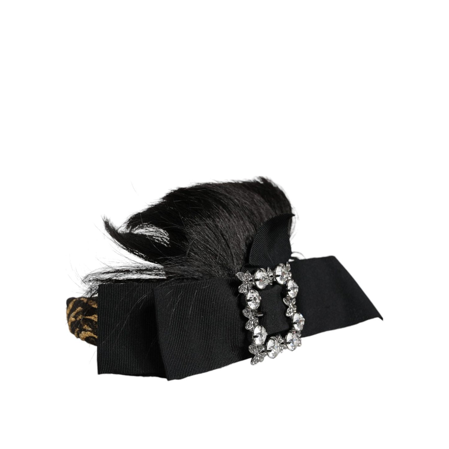 Dolce & Gabbana Black Hair Parrucchiera Crystal Headband Diadem SMY10350