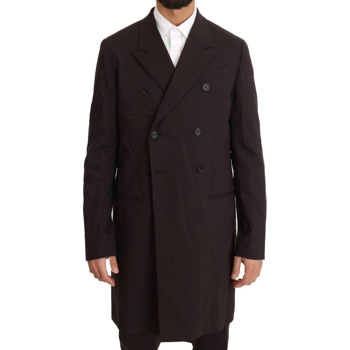 Dolce & Gabbana Bordeaux Wool Stretch Long 3 Piece Suit