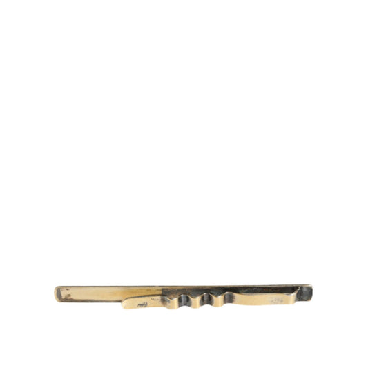 Dolce & Gabbana Gold Tone Brass Logo Branded Men Tie Clip Bar