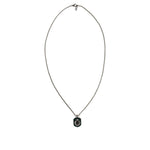Dolce & Gabbana Sterling Silver 925 Chain Bar Gem Pendant Logo Necklace