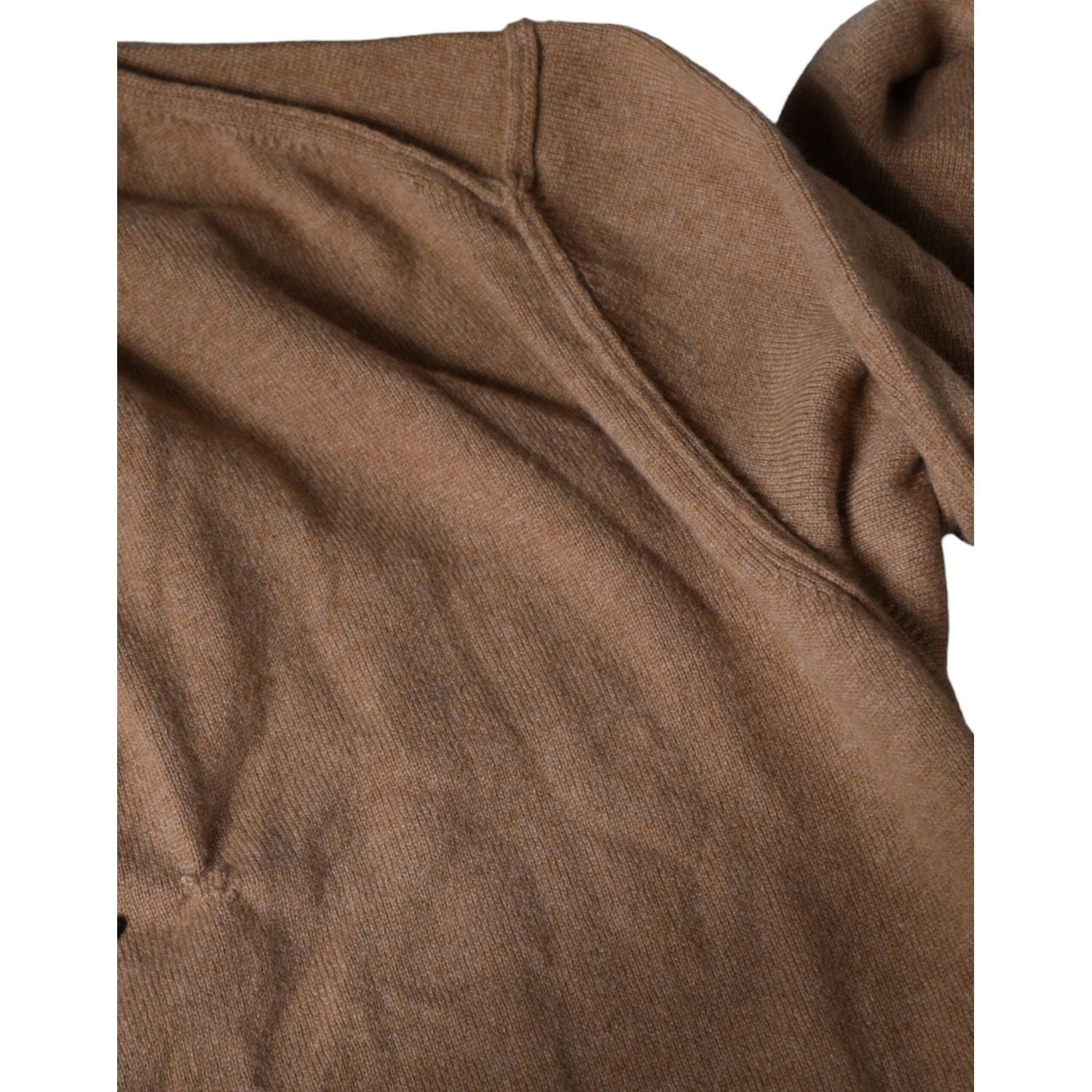Dolce & Gabbana Brown Cashmere Knit V-neck Pullover Sweater