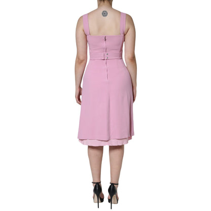 Dolce & Gabbana Pink A-line Flare Viscose Sleeveless Dress