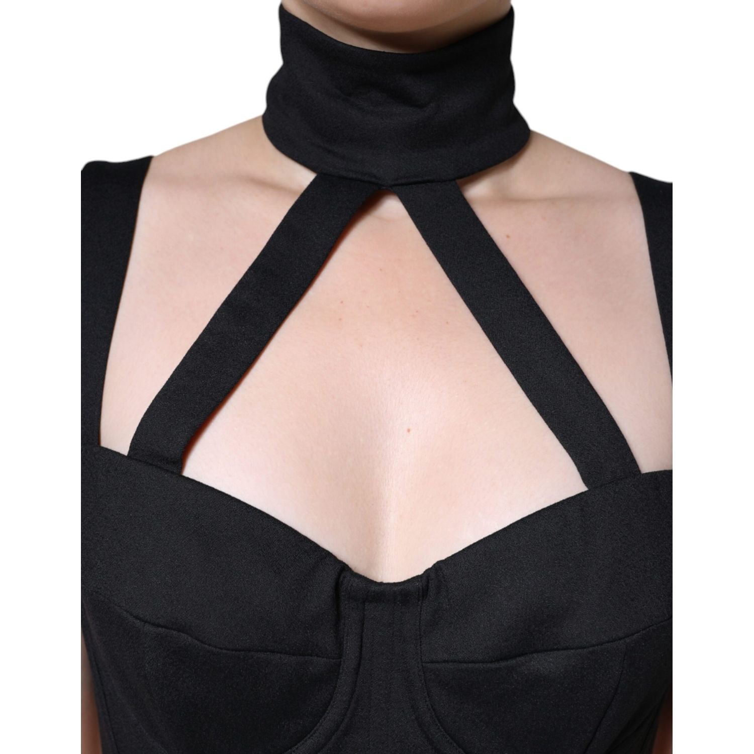 Dolce & Gabbana Black Cut Out Sleeveless Bodycon Mini Dress