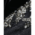 Dolce & Gabbana Black Jacquard Crystal Floral Jacket Blazer JKT4088-44