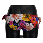 Dolce & Gabbana Black Floral Print Swimsuit Bikini Bottom Swimwear