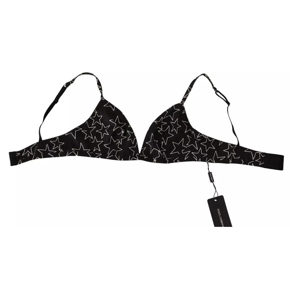 Dolce & Gabbana Black Millennials Star Non Wire Cotton Bra Underwear
