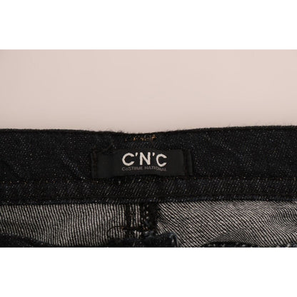 Costume National Blue Cotton Stretch Slim Fit Jeans