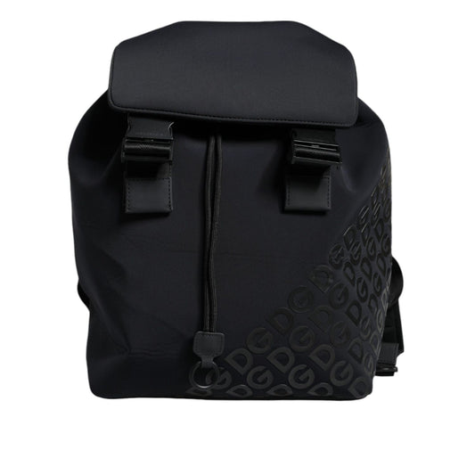 Dolce & Gabbana Black DG Mania Neoprene Travel Back Pack Bag