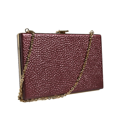 Dolce & Gabbana Maroon Leather Clutch Evening Crossbody Bag