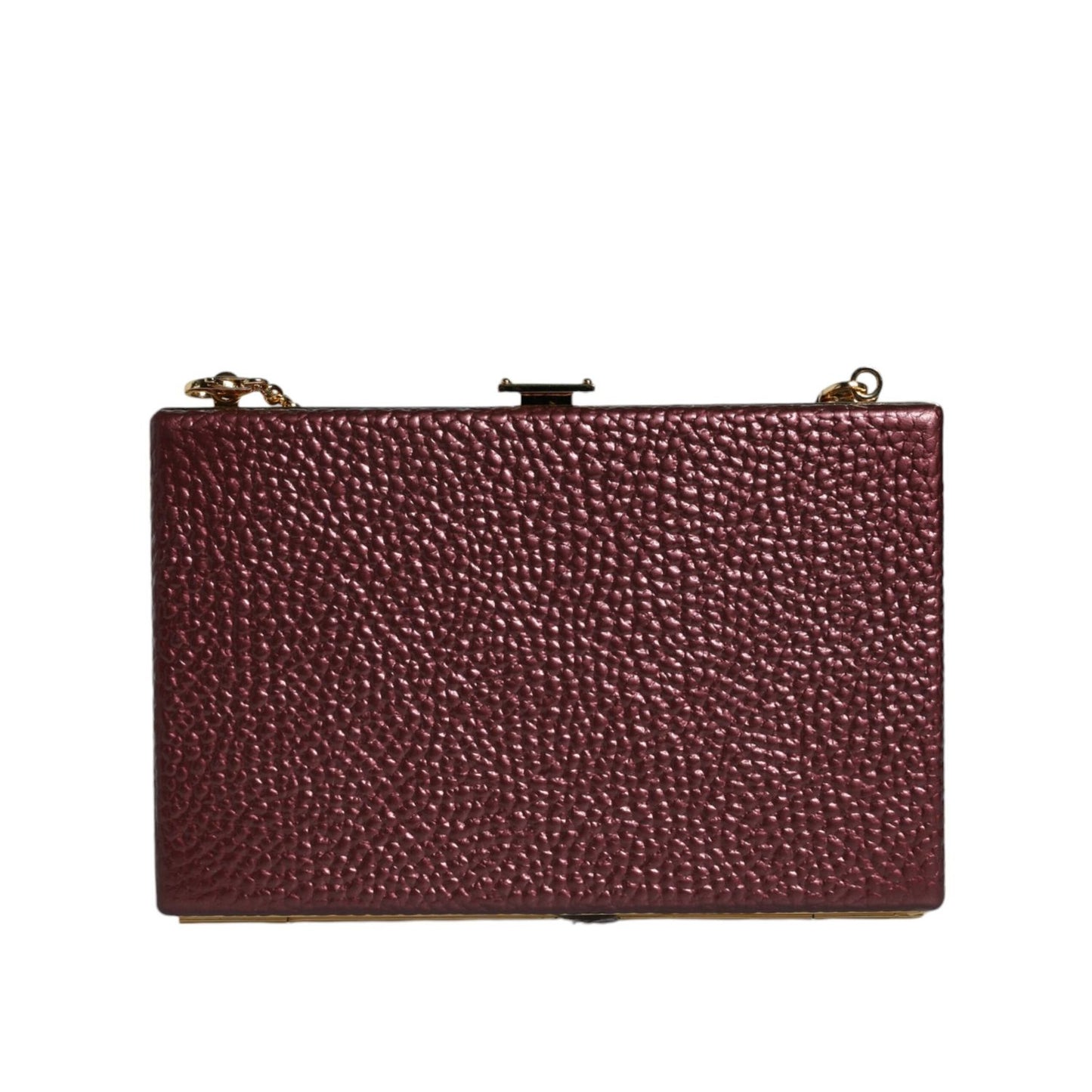 Dolce & Gabbana Maroon Leather Clutch Evening Crossbody Bag