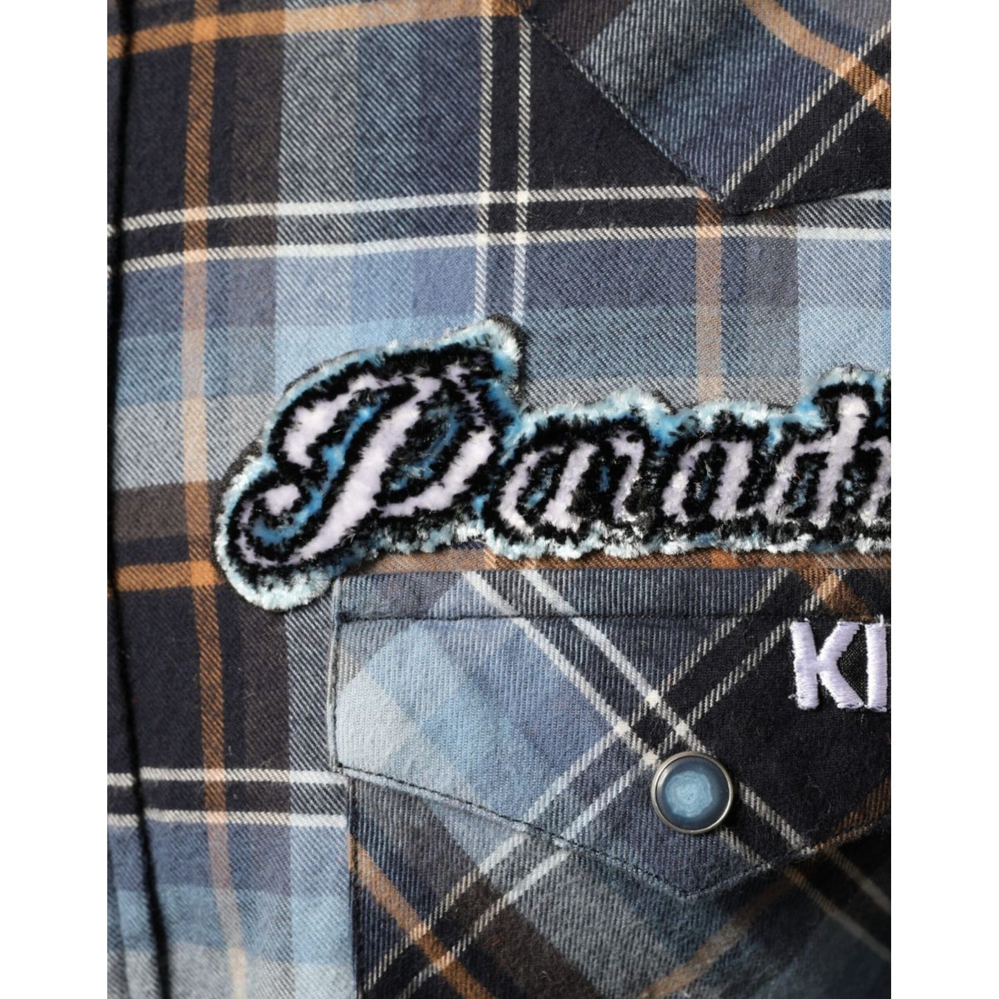 Dolce & Gabbana Multicolor Checkered Paradiso Patch Slim Fit Shirt