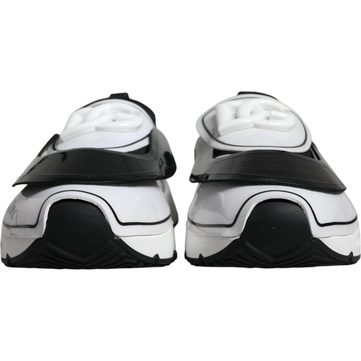 Dolce & Gabbana White Black Logo Plaque Daymaster Sneakers Shoes
