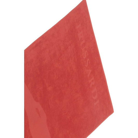 Trussardi Beachwear Red Cotton Men Swim Towel TR-24326-UNISEX