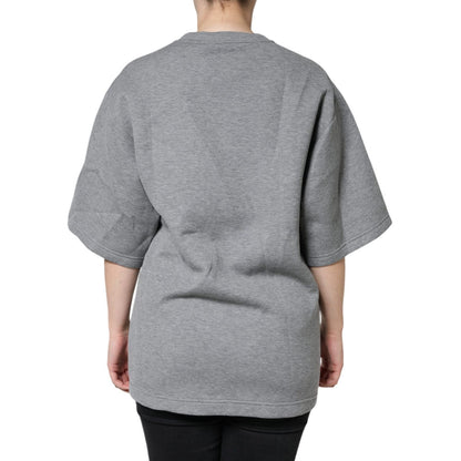 Dolce & Gabbana Gray Cotton Blend Embellished Tee T-shirt