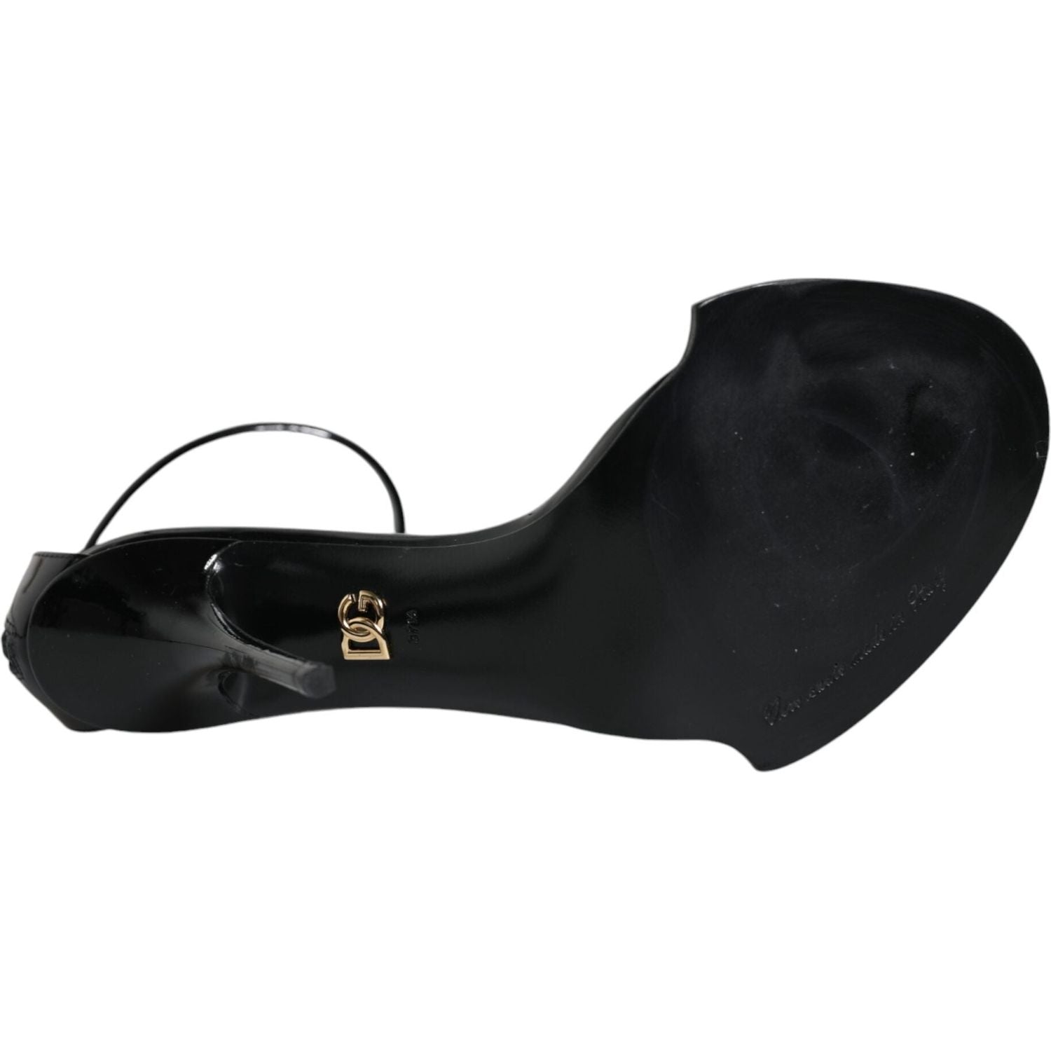 Dolce & Gabbana Black Keira Leather Faux Pearl Sandals Heels Shoes