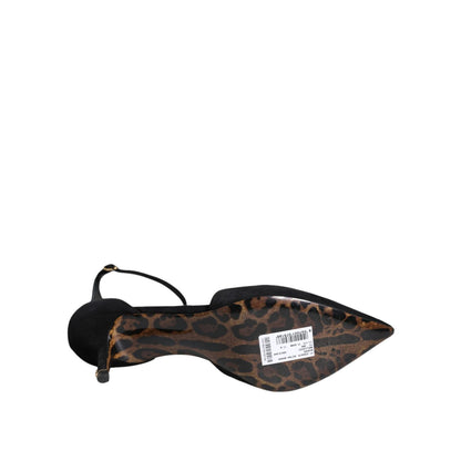 Dolce & Gabbana Black Suede Ankle Strap Heels Pumps Shoes