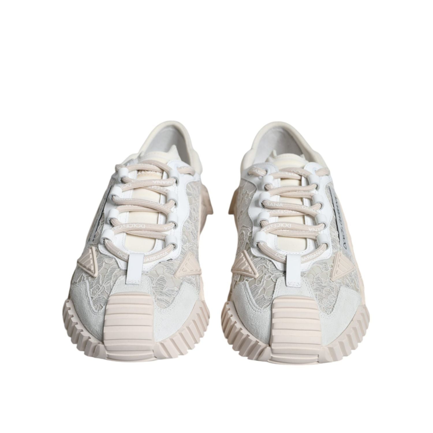 Dolce & Gabbana White Lace NS1 Low Top Sneaker Sports Shoes