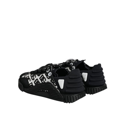Dolce & Gabbana Black Logo Lace Up Low Top NS1 Sneakers Shoes