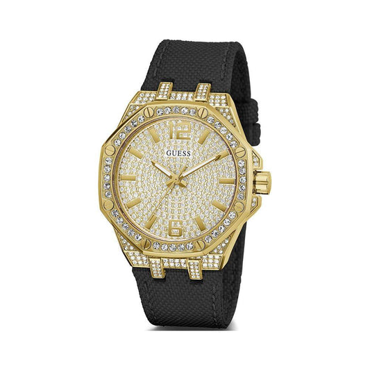Guess Black Fabric Watch Guess Tan