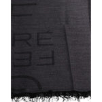 GF Ferre Dark Gray Wool Viscose Foulard Patterned Scarf