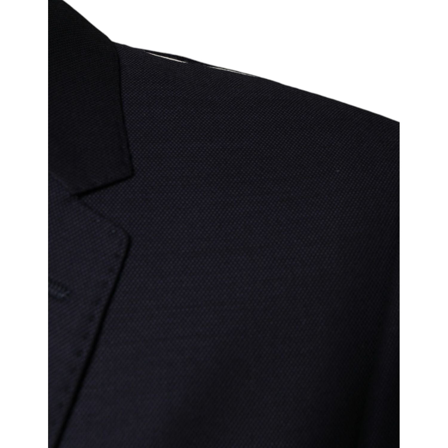 Dolce & Gabbana Dark Blue Wool Single Breasted Dress Coat Blazer